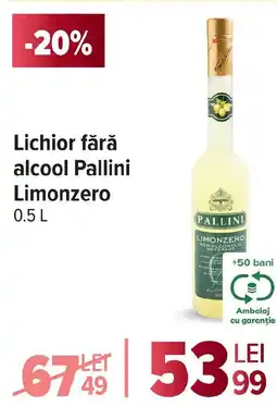 Carrefour Lichior fără alcool Pallini Limonzero Ofertă