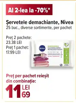 Carrefour Şervetele demachiante, Nivea Ofertă