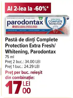 Carrefour Pastă de dinți Complete Protection Extra Fresh/ Whitening, Parodontax Ofertă