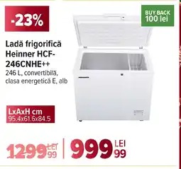 Carrefour Ladǎ frigorifică Heinner HCF- 246CNHE++ Ofertă