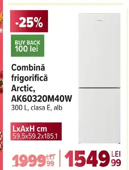Carrefour Combină frigorifică Arctic, AK60320M40W Ofertă