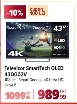 Carrefour Televizor SmartTech QLED 43QG02V Ofertă