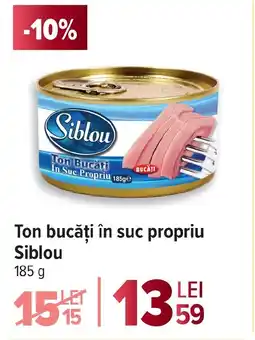 Carrefour Market Ton bucăți în suc propriu Siblou Ofertă