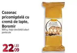 Carrefour Market Cozonac pricomigdală cu cremă de lapte, Boromir Ofertă