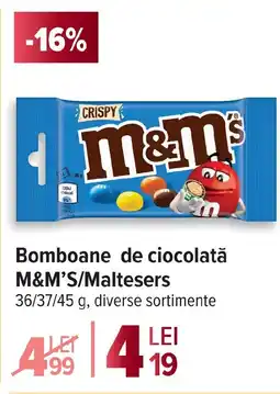 Carrefour Market Bomboane de ciocolată M&M'S/Maltesers Ofertă