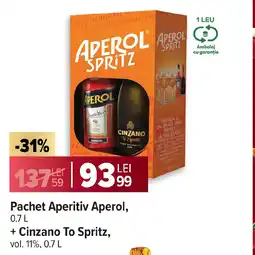 Carrefour Market Pachet Aperitiv Aperol, + Cinzano To Spritz, Ofertă