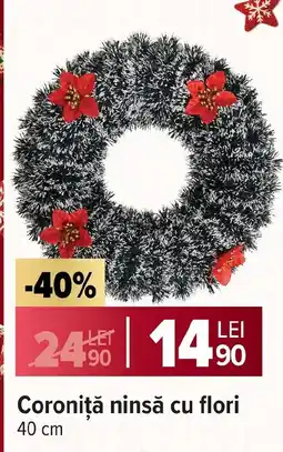 Carrefour Market Coroniță ninsă cu flori Ofertă