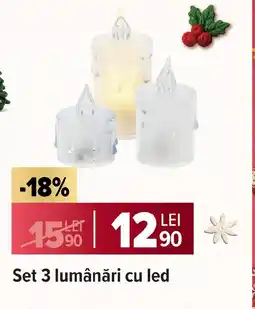Carrefour Market Set 3 lumânări cu led Ofertă