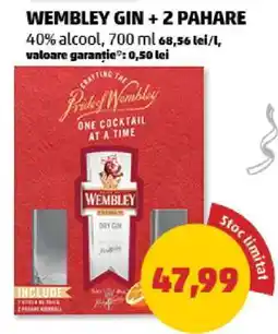 Penny Wembley Gin + 2 Pahare Ofertă