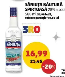 Penny SĂNIUȚA BĂUTURĂ SPIRTOASĂ Ofertă