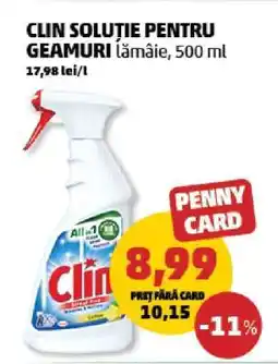 Penny CLIN SOLUTIE PENTRU GEAMURI LĂMÂIE 500 ml Ofertă
