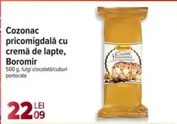 Carrefour Cozonac pricomigdala cu cremă de lapte, Boromir Ofertă