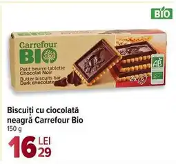 Carrefour Biscuiți cu ciocolată neagră Carrefour Bio Ofertă