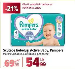 Carrefour Scutece bebeluși Active Baby, Pampers Ofertă
