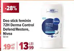 Carrefour Deo stick feminin 72H Derma Control Defend/Restore, Nivea Ofertă