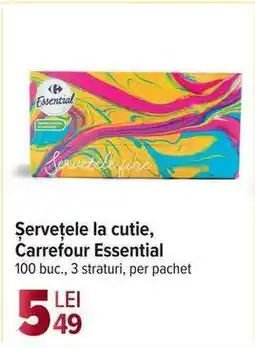 Carrefour Șervețele la cutie, Carrefour Essential Ofertă
