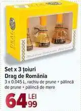 Carrefour Set x 3 țuicuri Drag de România Ofertă