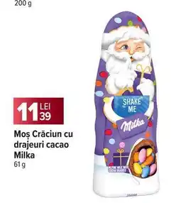 Carrefour Moș Crăciun cu drajeuri cacao Milka Ofertă