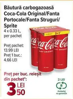 Carrefour Băutură carbogazoasă Coca-Cola Original/Fanta Portocale/Fanta Struguri/Sprite Ofertă