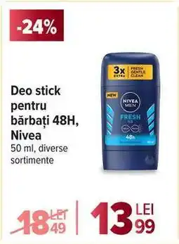 Carrefour Deo stick pentru bărbați 48H, Nivea Ofertă
