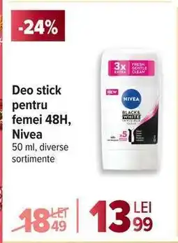 Carrefour Deo stick pentru femei 48H, Nivea Ofertă