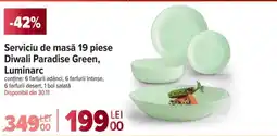 Carrefour Serviciu de masă 19 piese Diwali Paradise Green, Luminarc Ofertă