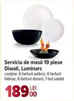 Carrefour Serviciu de masă 19 piese Diwali, Luminarc Ofertă