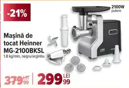 Carrefour Mașină de tocat Heinner MG-2100BKSL Ofertă