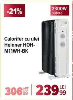Carrefour Calorifer cu ulei Heinner HOH-M11WH-BK Ofertă