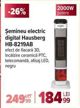 Carrefour Șemineu electric digital Hausberg HB-8219AB Ofertă