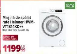 Carrefour Mașină de spălat rufe Heinner HWM-VT1814KD++ Ofertă