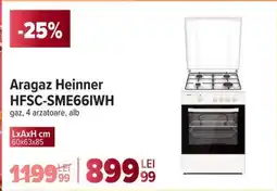 Carrefour Aragaz Heinner HFSC-SME66IWH Ofertă