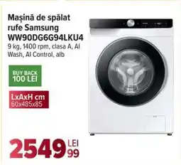 Carrefour Mașină de spălat rufe Samsung WW90DG6G94LKU4 Ofertă