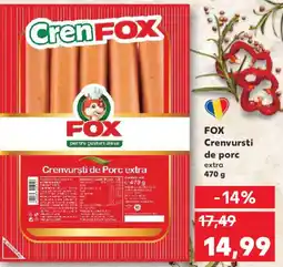 Kaufland FOX Crenvursti de porc extra Ofertă