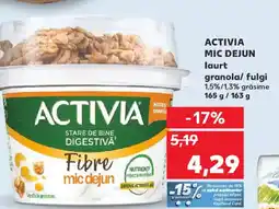 Kaufland ACTIVIA MIC DEJUN laurt granola/ fulgi Ofertă