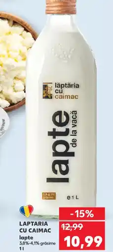 Kaufland LAPTARIA CU CAIMAC lapte 3,8%-4,1% grăsime Ofertă