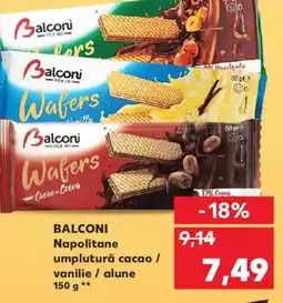 Kaufland BALCONI Napolitane umplutură cacao / vanilie / alune Ofertă