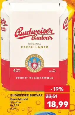 Kaufland BUDWEISER BUDVAR Bere blondă Ofertă