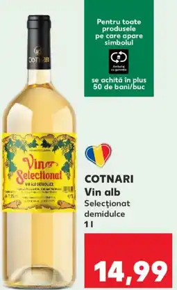 Kaufland COTNARI Vin alb Selecţionat demidulce Ofertă