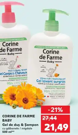 Kaufland CORINE DE FARME BABY Gel de duş & Șampon cu gălbenele / migdale Ofertă