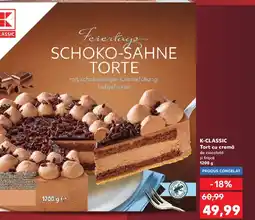 Kaufland K-CLASSIC Tort cu cremă de ciocolată şi frişcă Ofertă