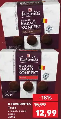 Kaufland K-FAVOURITES Trufe original / bucăți cacao Ofertă