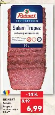 Kaufland REINERT Salam trapez cu piper negru 80 g Ofertă