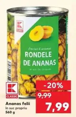 Kaufland Ananas felii Ofertă