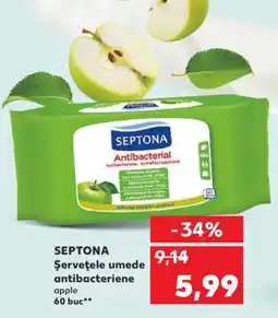 Kaufland SEPTONA Șervețele umede antibacteriene apple 60 buc Ofertă