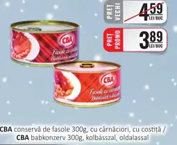 CBA CBA conservă de fasole, cu cârnăciori, cu costiţă Ofertă