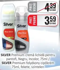 CBA SILVER Premium cremă lichidă pentru pantofi, Negru, Incolor Ofertă