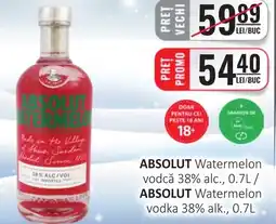 CBA ABSOLUT Watermelon vodcă 38% alc. Ofertă