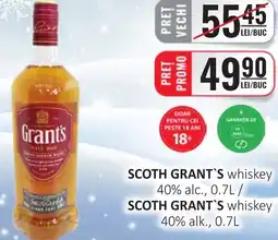 CBA SCOTH GRANT'S whiskey 40% alc. Ofertă