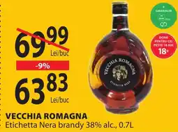 CBA VECCHIA ROMAGNA Etichetta Nera brandy 38% alc. Ofertă
